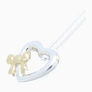 Silver Heart Ribbon Necklace from Tiffany & Co.