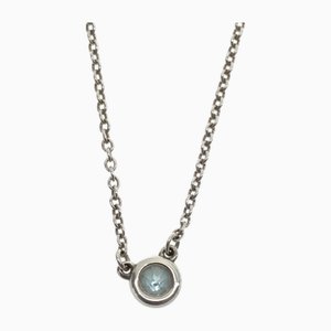 Visor Yard Necklace with Aquamarine in Silver from Tiffany & Co.