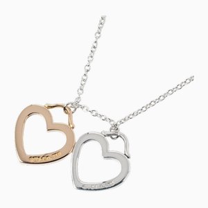 Doppelte Sentimental Heart Halskette in Silber von Tiffany & Co.