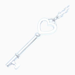 Collar con llave de corazón abierto de plata de Tiffany & Co.