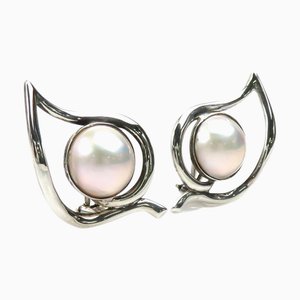 Pendientes Tiffany & Co. de plata 925 / Pearl X Pearl White para mujer, Juego de 2