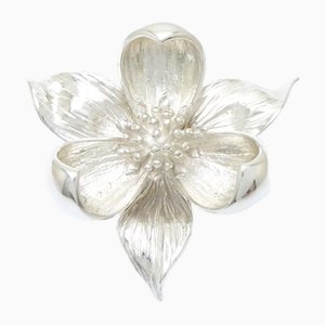 Blumenbrosche in Silber von Tiffany & Co.