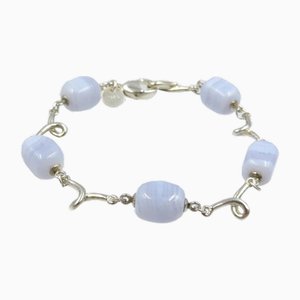 Blue Lace Agate Chalcedony Silver Bracelet from Tiffany & Co.