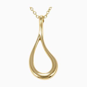 TIFFANY Open Teardrop 18K YG Necklace Total Weight Approx. 1.8g 40cm Jewelry Wrapping Free