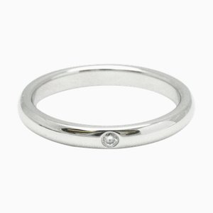 TIFFANY Anello a fascia impilabile Elsa Peretti Platinum Fashion Diamond Band Ring Carat/0.02 Silver
