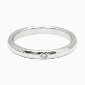 TIFFANY Stacking Band Ring Elsa Peretti Platinum Fashion Diamond Band Ring Carat/0.02 Silver