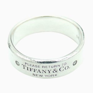 TIFFANY & Co. bague en orteil de retour étroit diamant argent 925 environ 15