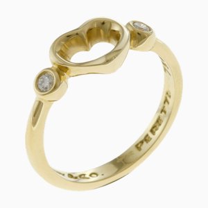 TIFFANY Open Heart Ring No. 8 18K K18 Yellow Gold Diamond Women's &Co.