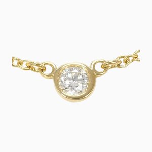 Collar TIFFANY Visor Yard K18YG con diamantes Aprox. 0.03ct Peso total 1.8g 40cm Joyas