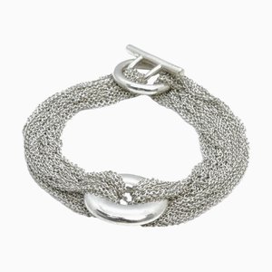 TIFFANY&Co. Silver 925 Circle 10 Row Chain Toggle Bracelet 47.0g 21cm Women's
