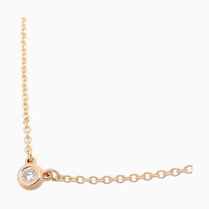 TIFFANY visor yard diamond women's necklace 750 pink gold