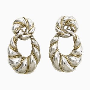 Tiffany Twisted Rope Ring Combination Earrings K18Ygx Silver, Set of 2