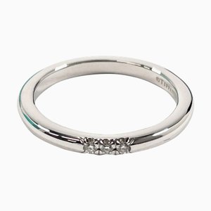 TIFFANY&Co. Wedding Band Ring Pt950 Platinum Diamond 6 Silver Women's