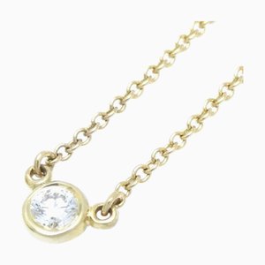 TIFFANY&Co. Vithe Yard Halskette 1P Diamant Elsa Peretti 37cm K18YG Gelbgold 290184