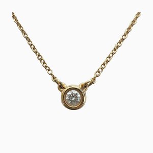 TIFFANY & Co. collar de diamantes visor yard K18YG oro amarillo 750 2.3g D0.08ct joyería mujer hombre