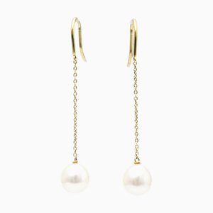 Tiffany By The Yard Drop Pearl Earrings Freshwater Pearl Yellow Gold Bf561910, Set of 2