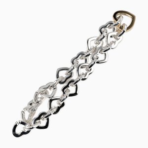 Brazalete de eslabones en forma de corazón de plata de Tiffany & Co.