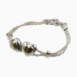 Bracelet TIFFANY Double Heart Rope Chain Argent 925 K18 Gold 0212&Co. 5J0212EHG5