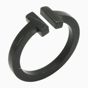 Anello quadrato a T in acciaio inossidabile nero di Tiffany & Co.