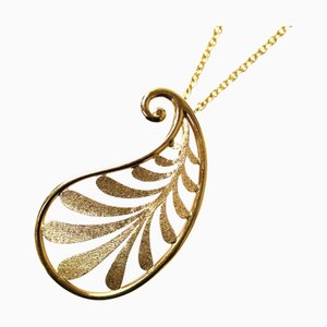 TIFFANY & Co. K18YG Collar Paloma Picasso de oro amarillo 3,9 g 40 cm con motivo de hoja para mujer
