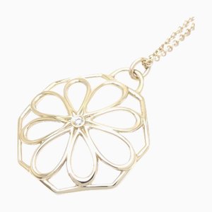 TIFFANY&Co. Flower Necklace 1P Diamond K18YG Yellow Gold 199942