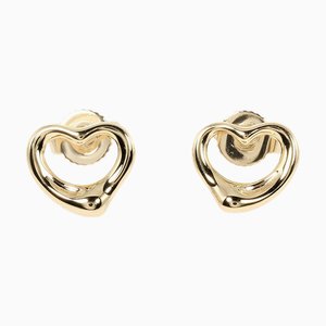 Tiffany & Co. Aretes de corazón abierto K18 Yg Oro amarillo Aprox. 2.5G I112223158, Juego de 2