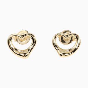 Tiffany&Co. Open Heart Earrings K18 Yg Yellow Gold Approx. 2.5G I112223158, Set of 2