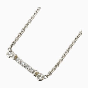Platinum Fleur De Lis Stem Diamond Necklace from Tiffany & Co.