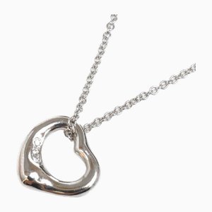Platin Halskette mit offenem Herz und Diamanten von Tiffany & Co.