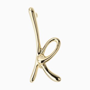 TIFFANY&Co. Letter k brooch initial K18 YG yellow gold approximately 5.44g