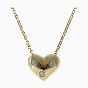 TIFFANY&Co. Dots cuore collana 18K K18 oro giallo diamante femminile