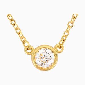 TIFFANY&Co Vistheyard Diamond Pendant K18YG Collier Elsa Peretti