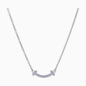 TIFFANY&Co. T Smile Micro Women's K18 White Gold Necklace
