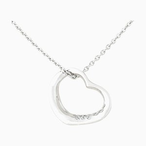 TIFFANY & Co. collar con colgante corazón abierto platino diamante 41 cm 01-B124836