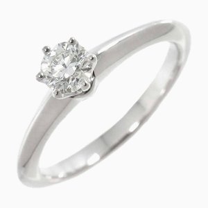 TIFFANY&CO. Anello solitario in platino con diamante da 0,29 ct I/VVS2/3EX 7,5