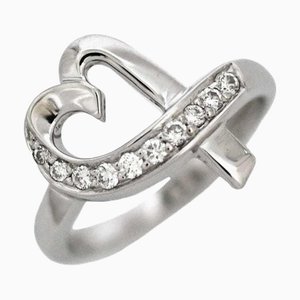 Bague TIFFANY Loving Heart WG Or Blanc Paloma Picasso No. 11 750 K18WG Diamond & Co. Motif de mêlée