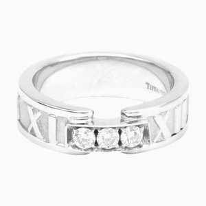 Anillo de plata con banda de diamantes de moda [18K] Atlas de oro blanco de TIFFANY