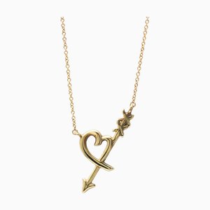 TIFFANY Heart Arrow Necklace Pink Gold [18K] No Stone Men,Women Fashion Pendant Necklace [Pink Gold]