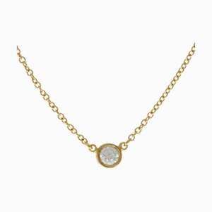 TIFFANY Visor Yard Approx. 0.12ct Necklace 18K Yellow Gold Women's &Co.