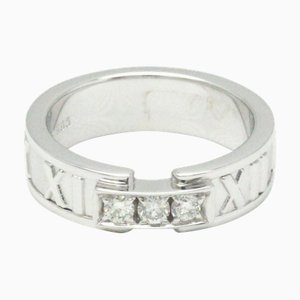 TIFFANY Atlas White Gold [18K] Fashion Diamond Band Ring Silver