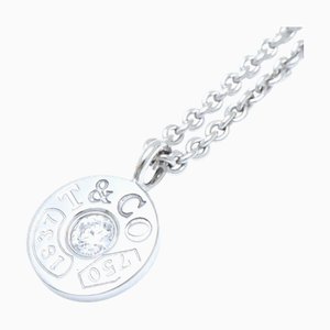 TIFFANY&Co. 1837 Circle Necklace 1P Diamond K18WG White Gold 291156