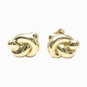 Tiffany Knot Earrings No Stone Yellow Gold [18K] Stud Earrings Gold, Set of 2