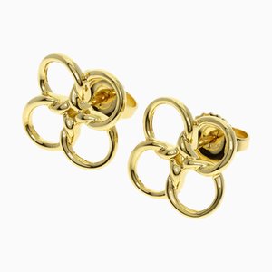 Tiffany & Co. Quadro Folio Earrings K18 Yellow Gold Women's, Set of 2