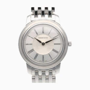 TIFFANY & Co. marca reloj redondo de acero inoxidable para hombre