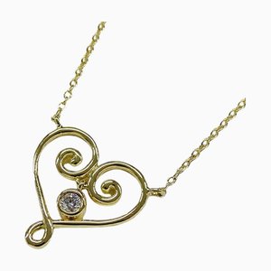 TIFFANY&Co. Necklace Ladies 750YG 1P Diamond Venice Goldoni Heart Yellow Gold Polished