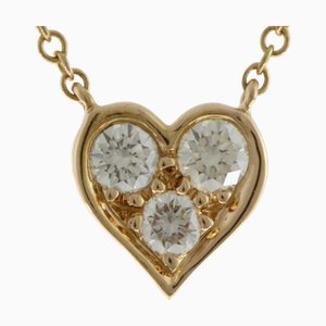 TIFFANY & Co. Sentimental Heart Necklace 18K K18 Gold Diamond Ladies