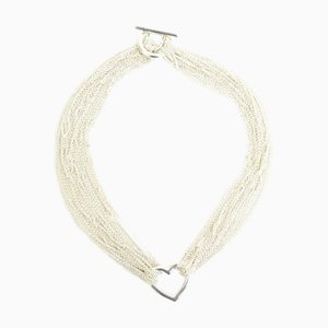 TIFFANY&Co. Choker Toggle Chain Open Heart Silver 925 Women's