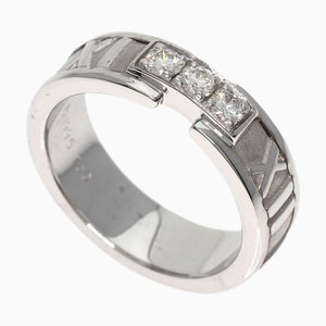 TIFFANY Atlas 3P Diamond Ring K18 White Gold Women's &Co.