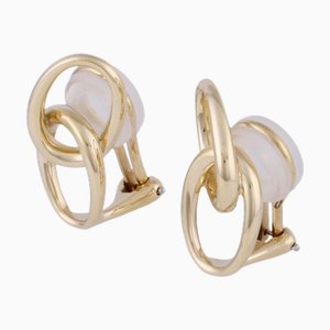 Tiffany Double Circle Earrings/Earrings K18Yg Yellow Gold, Set of 2