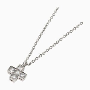 Collar de diamantes TIFFANY Crucy con forma de cruz de platino PT950 Women's & Co.